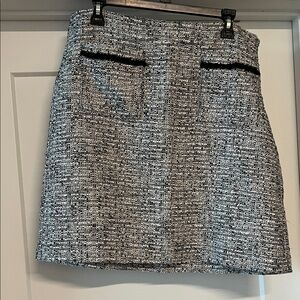LOFT Textured Tweed Mini Skirt in Black & White